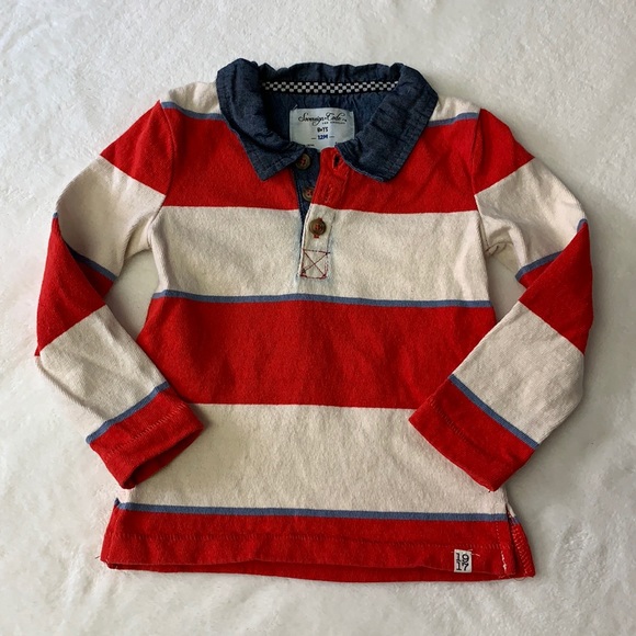SOVEREIGN CODE - 12 MONTHS BABY BOY POLO STRIPED SHIRT EUC - Picture 1 of 6